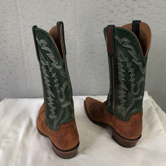 Lucchese 1883 Boots Womens Size 6.5 Brown Green Leather Western Cowboy Cowgirl - Picture 3 of 16